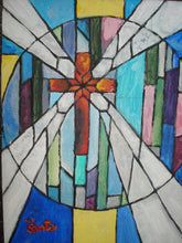 Load image into Gallery viewer, Stained Glass Painting of Cross